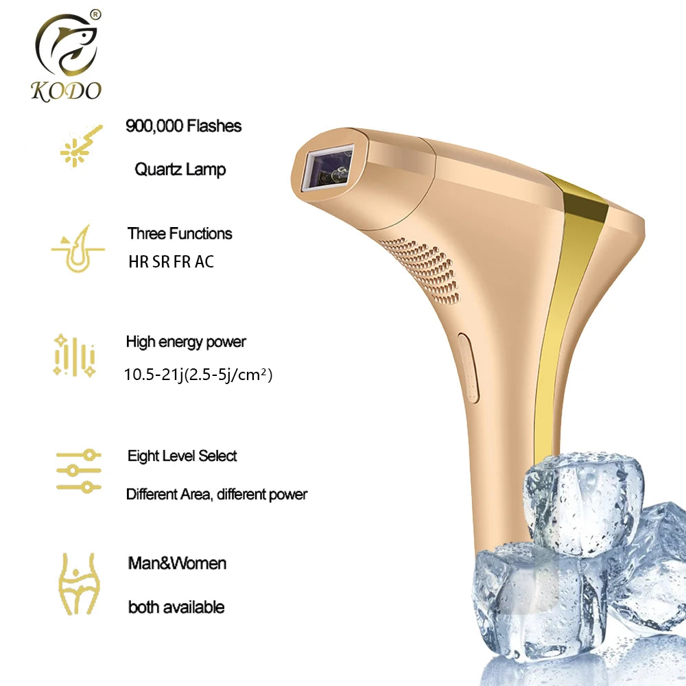 KODO 2025 High-end customization ice Laser Hair removal Laser Epilator Permanent IPL Painless Photoepilator 4 in 1 face and body.