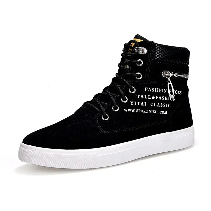 Men Vulcanized Shoes  British Style High Top Casual Sneakers Men Canvas Shoes Man Sports Skateboarding Shoes Fashion Male.