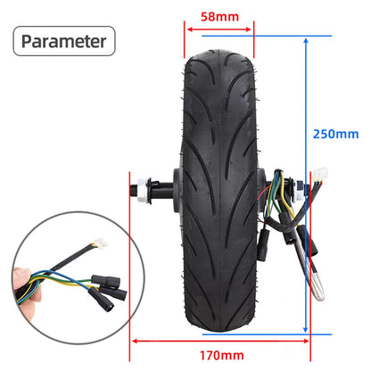 60/70-6.5 Motor Electric Scooter 36V 500W Engine Wheel For Ninebot Max G30 Electric Scooter Rear Driving Wheel Tire Motor Repair.