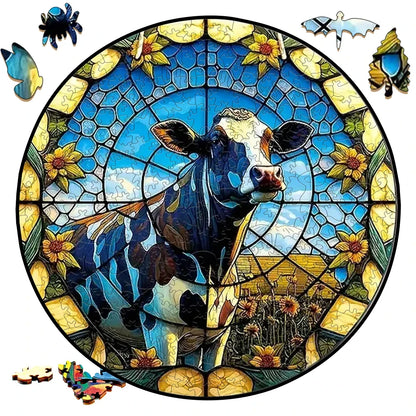 Deer in The Forest Wooden Puzzle Unique Shape Animal Puzzle Adult Relaxation Gift Exquisite Boxed Set with Decorative Artworks.