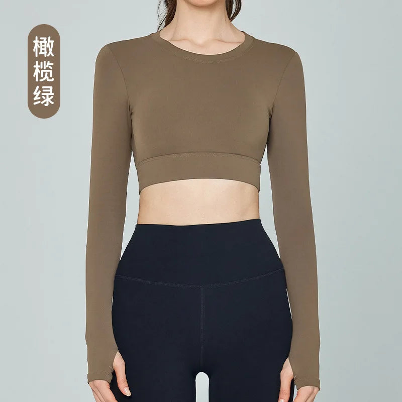 UNI Sports Top Women Long Sleeve Outdoor Running Gym Fitness Wear T-shirt Spring Yoga Shirt Gym Push Up Workout Top