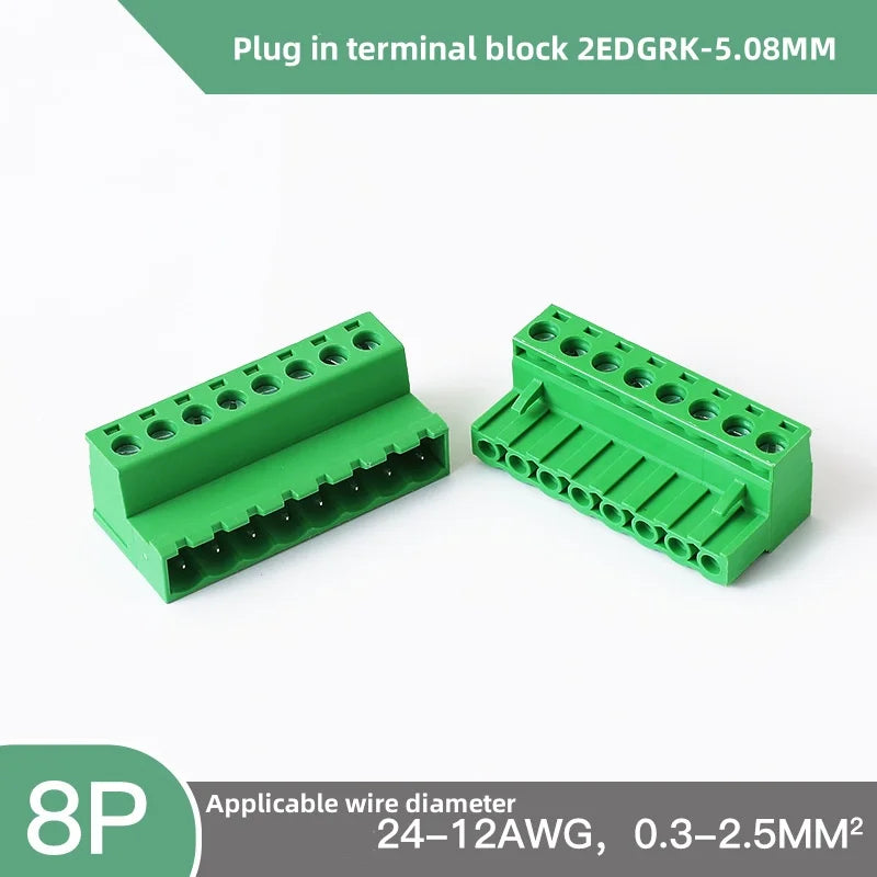 2EDGRK 5,08 mm Header Socket Plug-IN Terminal Blocks Schraubtyp PCB Male Connectors 2P -24P.