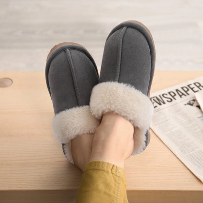 Kidmi Winter Men Plush Slippers Suede Fuzzy Soft Fluffy Collar Lining Men Slippers Indoor Warm Furry Fur House Flat Men Shoes