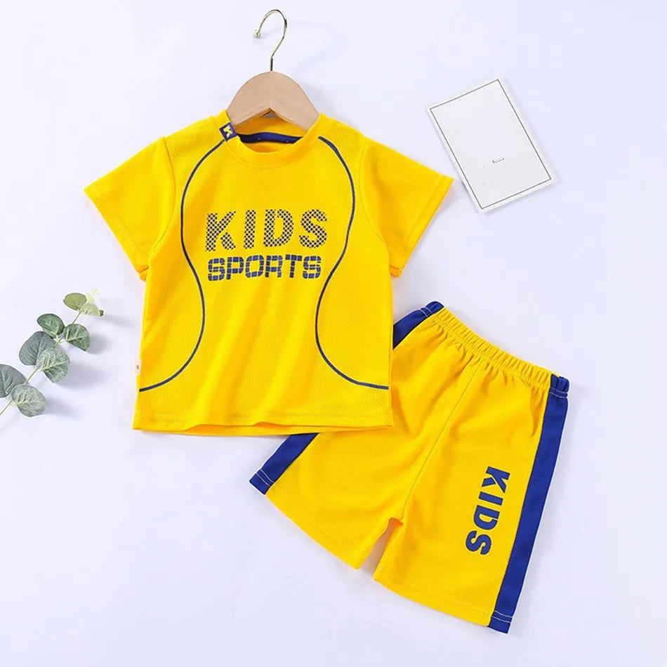 Children Clothing Set Kids Short Sleeved Summer Outfit Quick Drying Football Set Boy Girl Sport Wear Soft Breathable 1-12 Years.