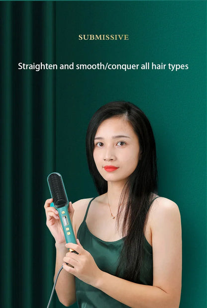Thermostatic hair straightener Comb 5 temperature settings Straightening brush Quick heat professional hair straightening brush