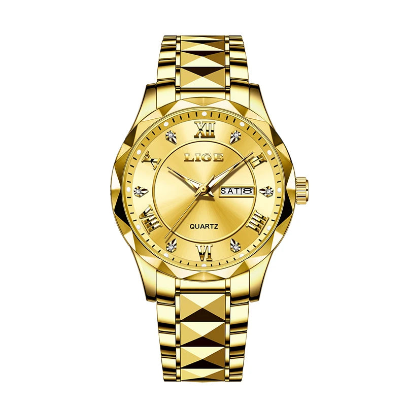 LIGE 2025 brand luxury women's watches waterproof luminous date day Ladies Watch stainless steel quartz watches for women reloj