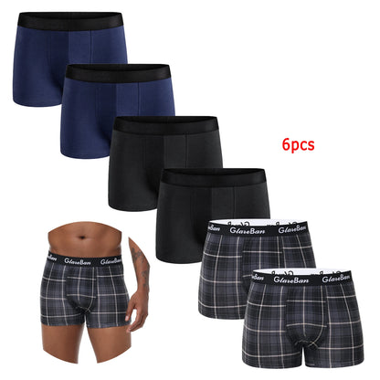 6 teile/paket Schwarz Boxer Shorts Männer Unterwäsche Weiche Atmungsaktive Männliche Unterhose für Männer Homme Boxershorts Slips 2024 Höschen