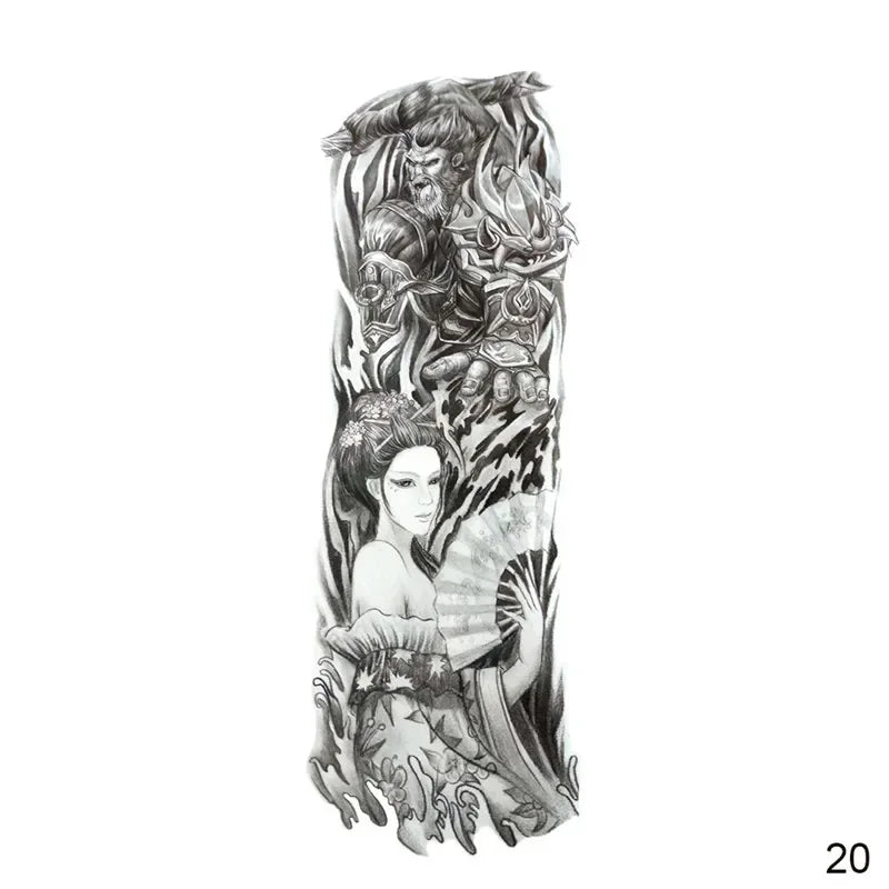 16 Designs Full Arm Temporary Tattoo Sleeve Waterproof Tattoos For Cool Men Women Tattoos Stickers On The Body Art #272596