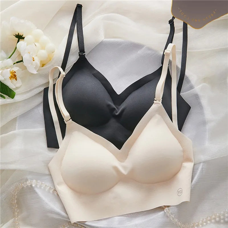 2024 Invisible Push Up Bra Backless Sexy Women Bras Low Cut Plunge Brassiere Open Back Wedding Underwear Seamless Lingerie.