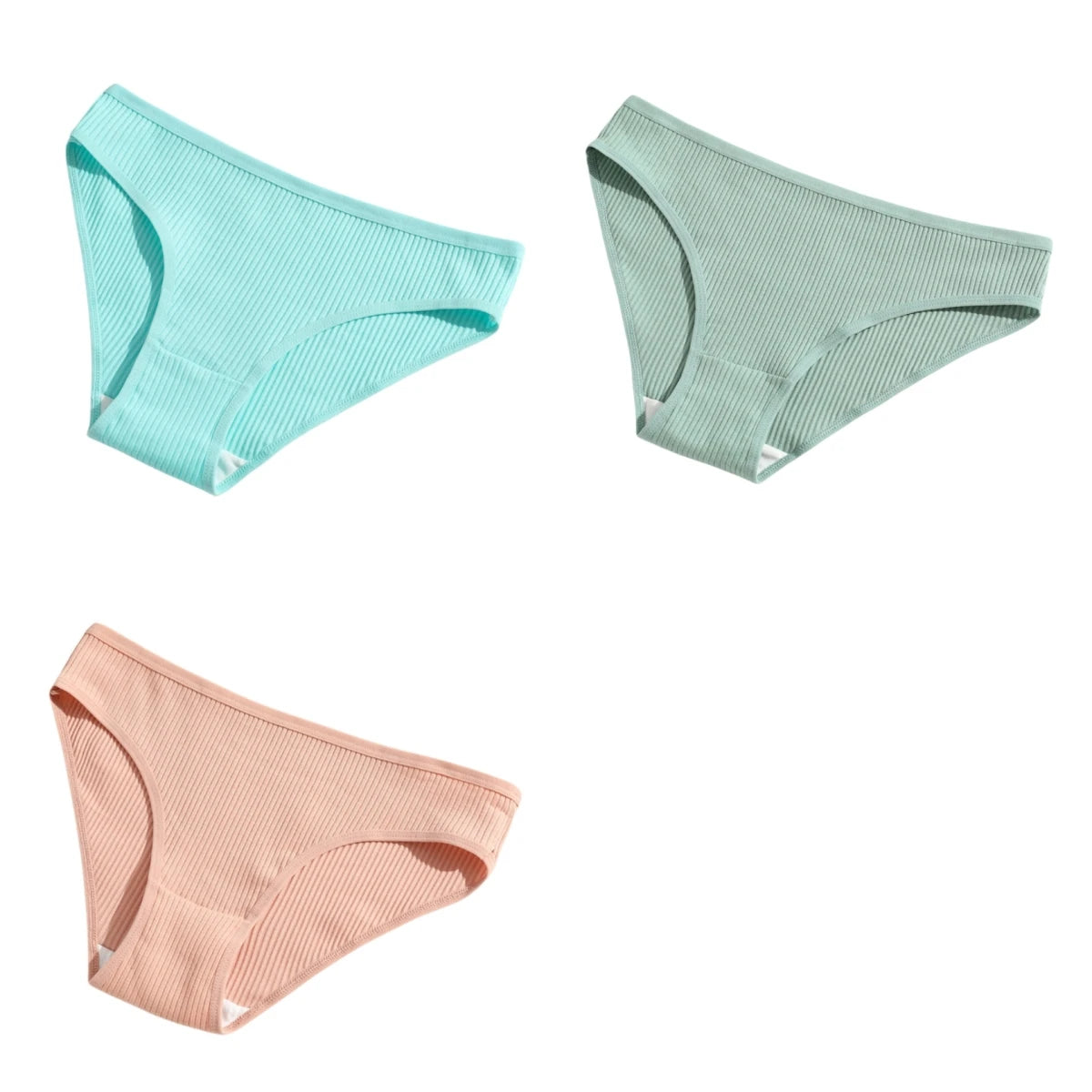 3Pcs/Set Cotton Panties Women Low Waist Underwear Seamless Briefs Solid Color Sports Breathable Underpants Female Lingerie