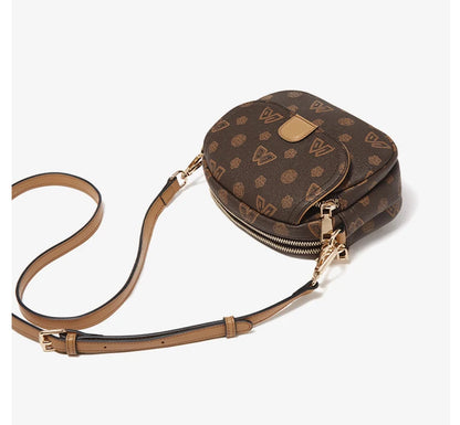 FOXER Women Small Shoulder Bag Fashion Monogram PVC Lady Crossbody Handbag with Adjustable Strap