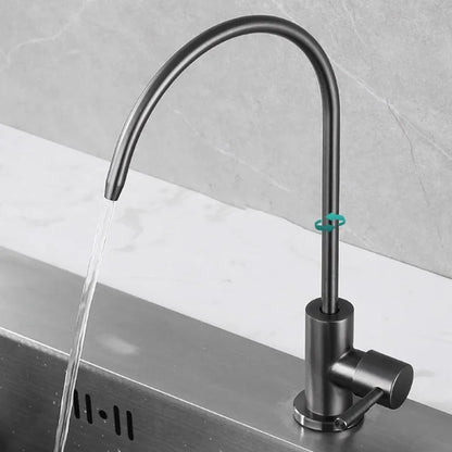 304 Stainless Steel Water Faucet Direct Drinking Pure Water Dispenser Rotatable Sit-stand 4 Points Single Cold Kitchen Faucet