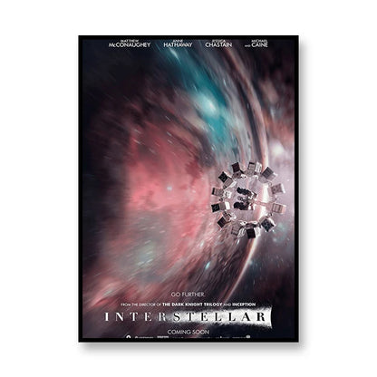 Interstellar Movie Poster Astronaut Outer Space Canvas Wall Art Print Mural Home Decor Movie Lover Gift Unframed