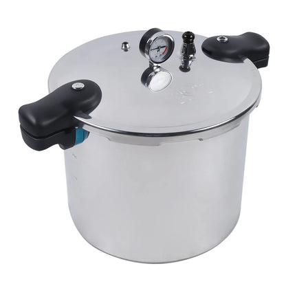 23qt Thick Explosion-Proof Pressure Cooker With Aluminum Pressure Gauge Release Valve.