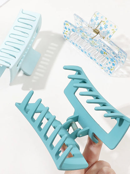 1/3/4/6 Pcs Medium Hair Claw Clips for Women Girls, Pink Strong Hold Matte Square Hair Clips for Thick Thin Hair.