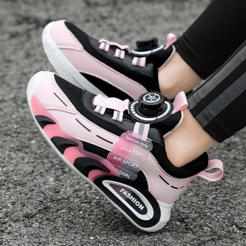 Cute Pink Girls' Summer Breathable Walking Shoes Lightweight Kids Fashion Sneakers for Outdoor Sports Tennis.