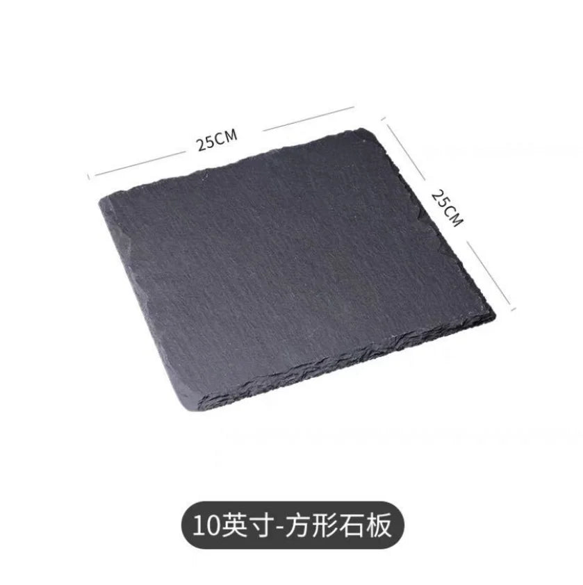 Japanese And Korean Style SLATE Plate Dessert Sushi Flat Western Food Black SLATE Plate Tableware