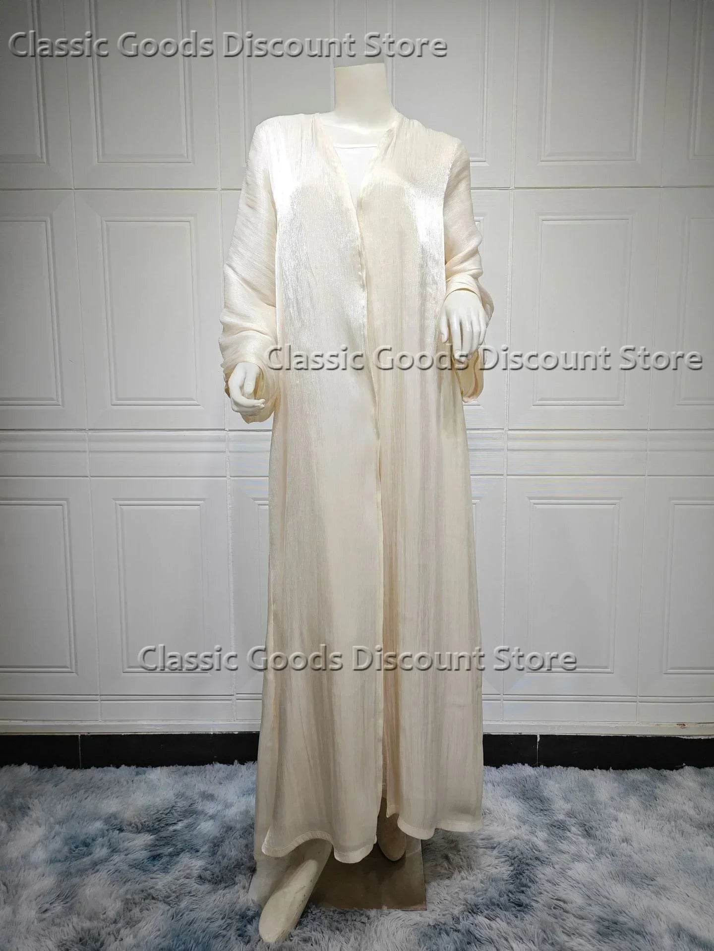 2025 Ramadan Satin muslimischen bescheidenen Kleid arabische Frauen öffnen Abaya Dubai islamische Langarm Cardigan Kleidung Truthahn schlichte Robe