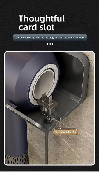 An der Wand montierte stanzfreie Toilette Haartrockner Rack Badezimmer Haartrockner Lagerregal Haartrockner Halterung Badezimmerzubehör ﻿