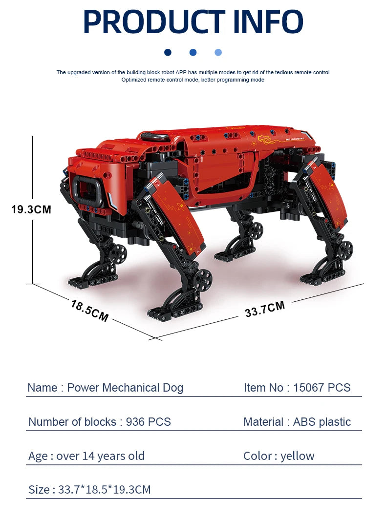 MOULD KING 15066 15067 Technical Toys The APP&RC Motorized Boston Dynamics Big Dog Set Assembly AlphaDog Building Blocks Bricks