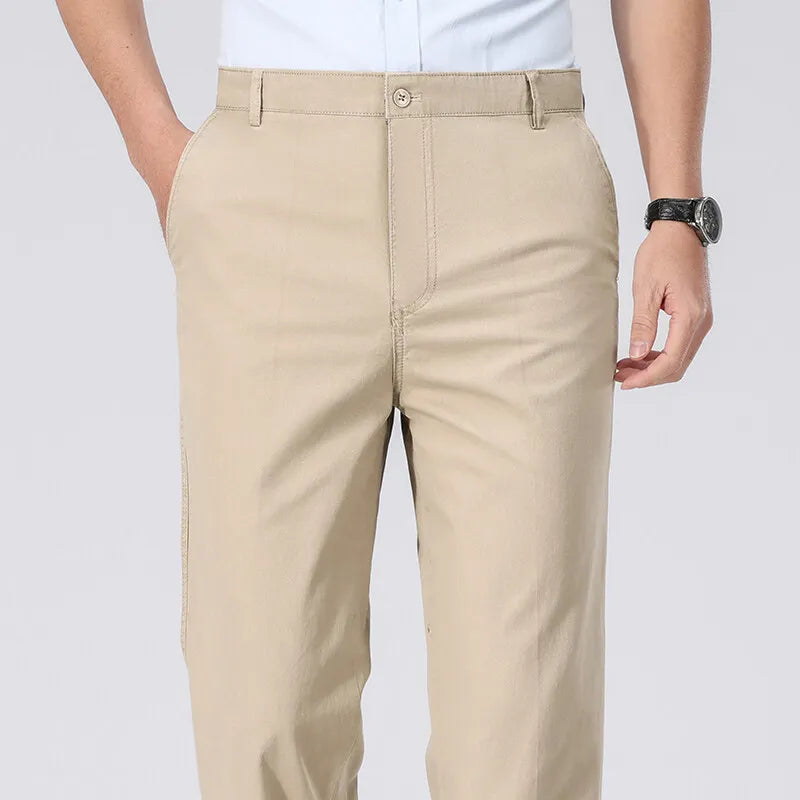 Chino-Hose für Herren, Business-Casual-Kleiderhose, Frühling, Sommer, Herbst, leichte, bequeme Hose mit Taschen.