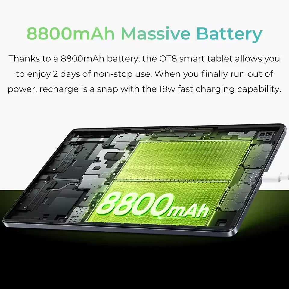 Oukitel OT8 Touch tablet, (6 + 24)Go RAM + 256Go ROM, 11 "2K screen, 8800mAh battery, Widevine L1, TÜV SÜD, GPS Dual SIM 4G.