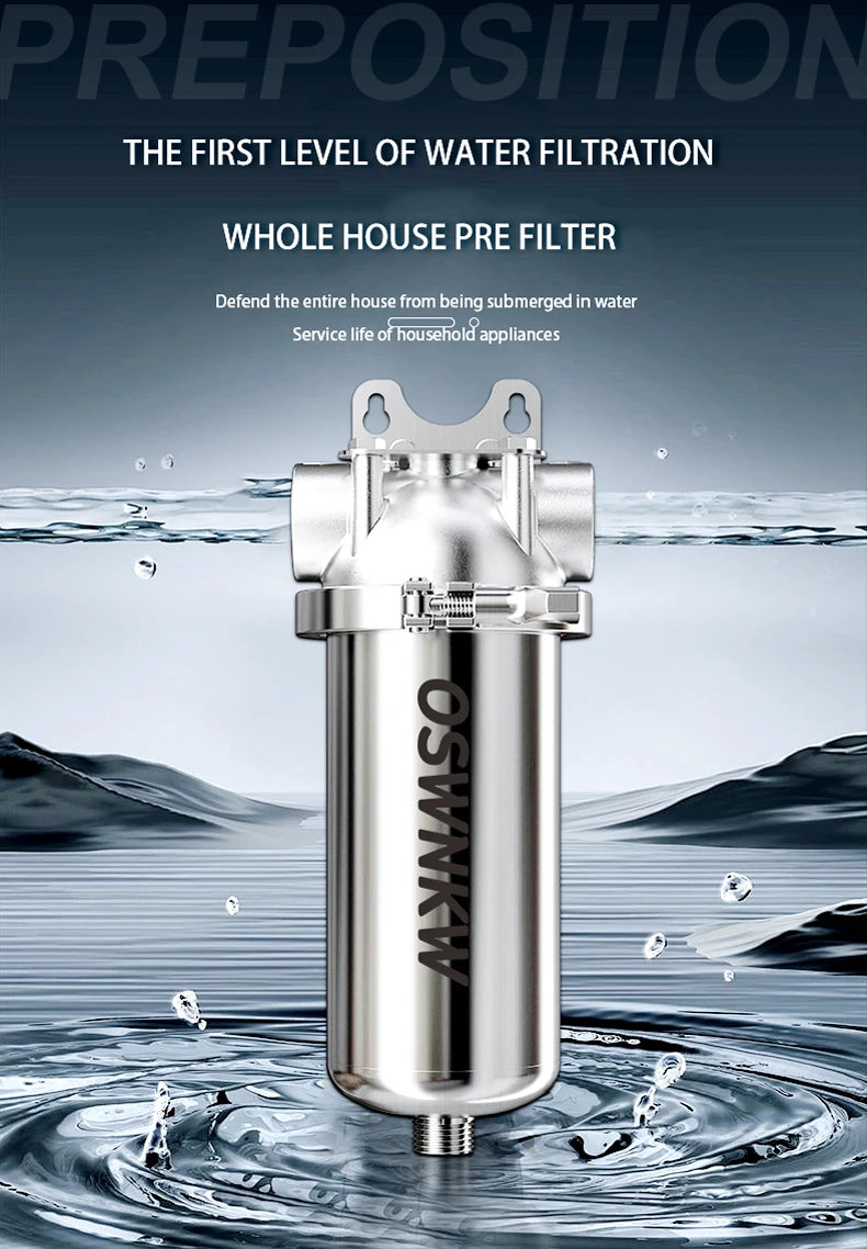 Whole house sediment filter  water filter system 40μm 316 stainless steel mesh.