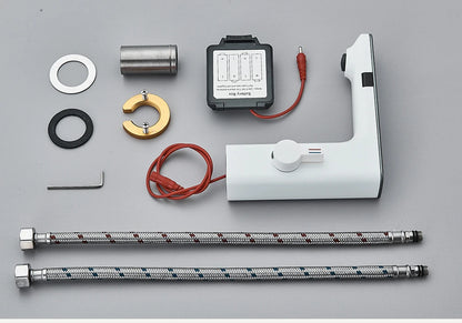 rozin Touchless Sensor Basin Faucet Smart Digital Display Bathroom Sink Faucets Grey Brass Sense Hot Cold Water Mixer Tap Crane