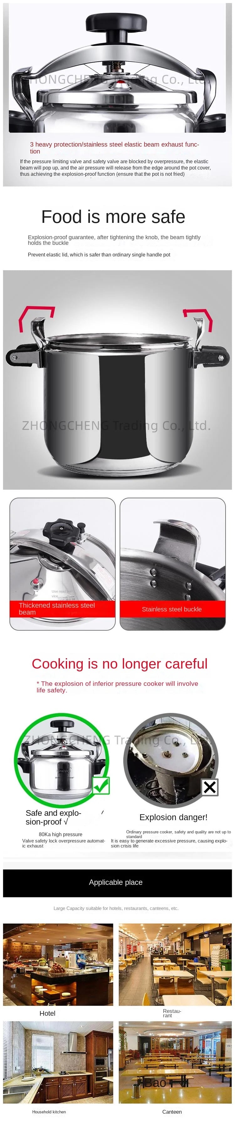 304 Stainless Steel Pressure Cooker Small Household Mini Explosion-proof Pressure Cooker Gas Induction Cooker Universal.