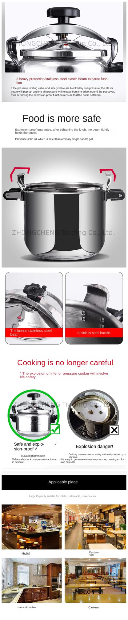 304 Stainless Steel Pressure Cooker Small Household Mini Explosion-proof Pressure Cooker Gas Induction Cooker Universal.