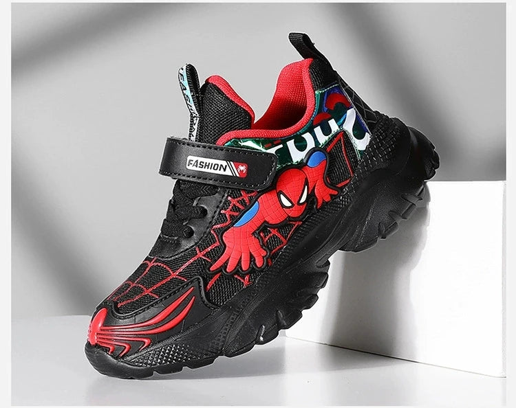 Disney Kids Sneakers Boys Tennis Shoes Comfortable Mesh Shoes Lightweight Outdoor Children's Sports Walking Black Blue Shoes.