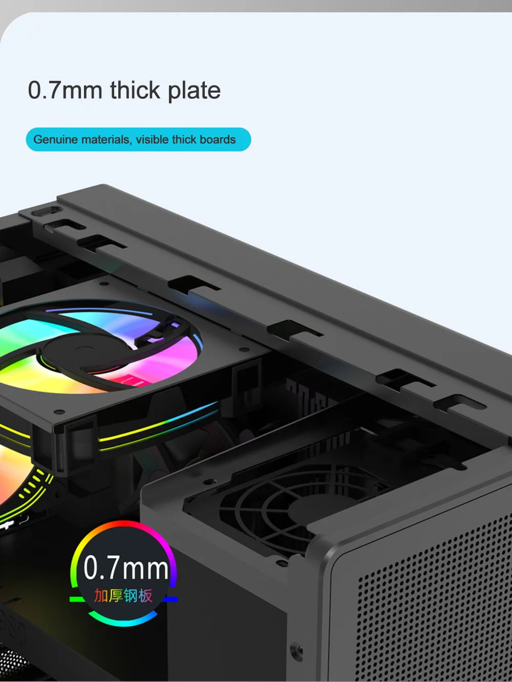 Power Train P60 Desktop MATX Case Handheld Portable Mesh Version PC Small Chassis Supports 350mm Graphics Card Type-C Interface
