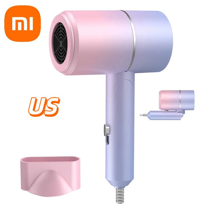 XIAOMI Folding Hairdryer High Power Negative Ion Hair Dryer Home Thermostatic Travel Portable Silent Hair Brush Dryer 2025