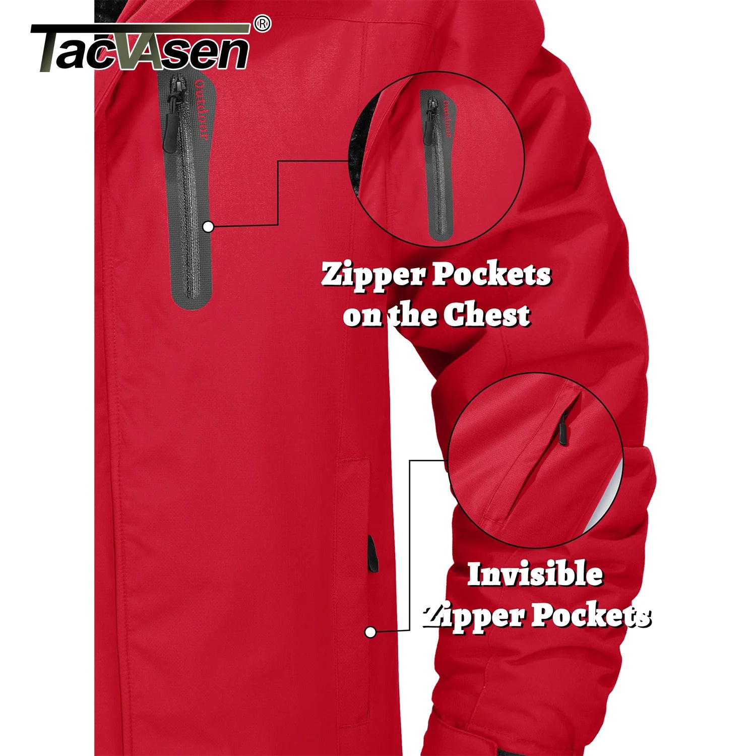 TACVASEN Winter Thicken Fleece Jacket Mens Waterproof Hiking Skiing Jackets Outdoor Mountain Trekking Windbreaker Parka Male.