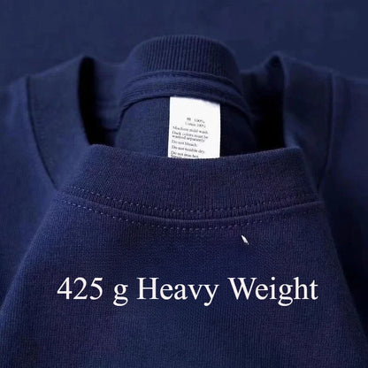 Heavy Wight 425 grams Men T Shirt Cotton Half Sleeve Brathable High Qaulity Round Neck Basic Tops Men Summer T-Shirt.