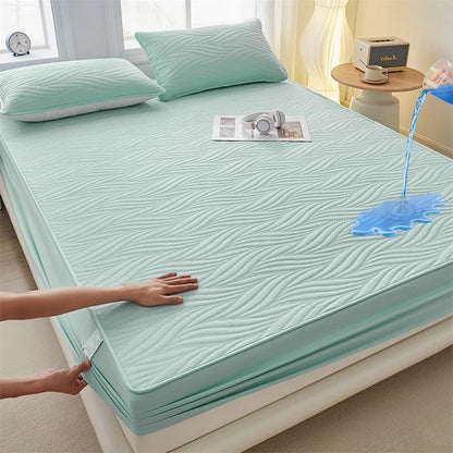 Waterproof Thicken Mattress Cover Quilted Cotton Mat Bed Covers Pad Skin-friendly Fitted Sheet Mattress Protector 100/150/180.