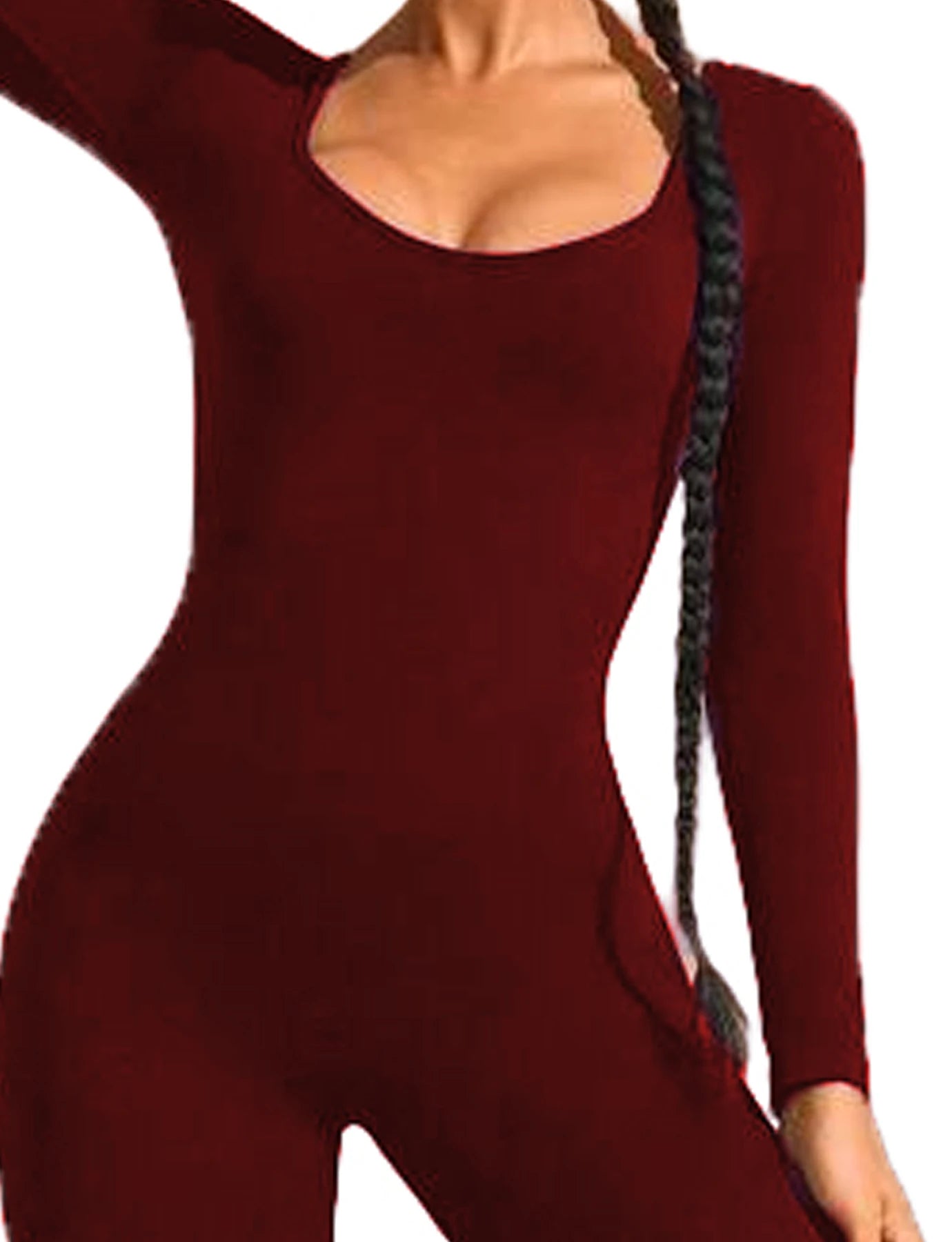 Long sleeve trousers jumpsuits, back cut design, beautiful hip line, clothing suitable for sports and exercise.