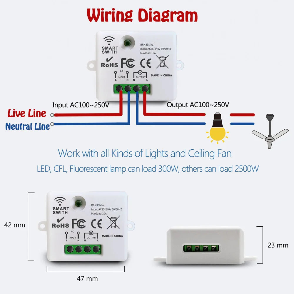 86 Wireless Smart RF 433 Mhz 100-220 V Wand Panel mit Fernbedienung Mini Relais Empfänger Hause Led licht Lampe Schalter.