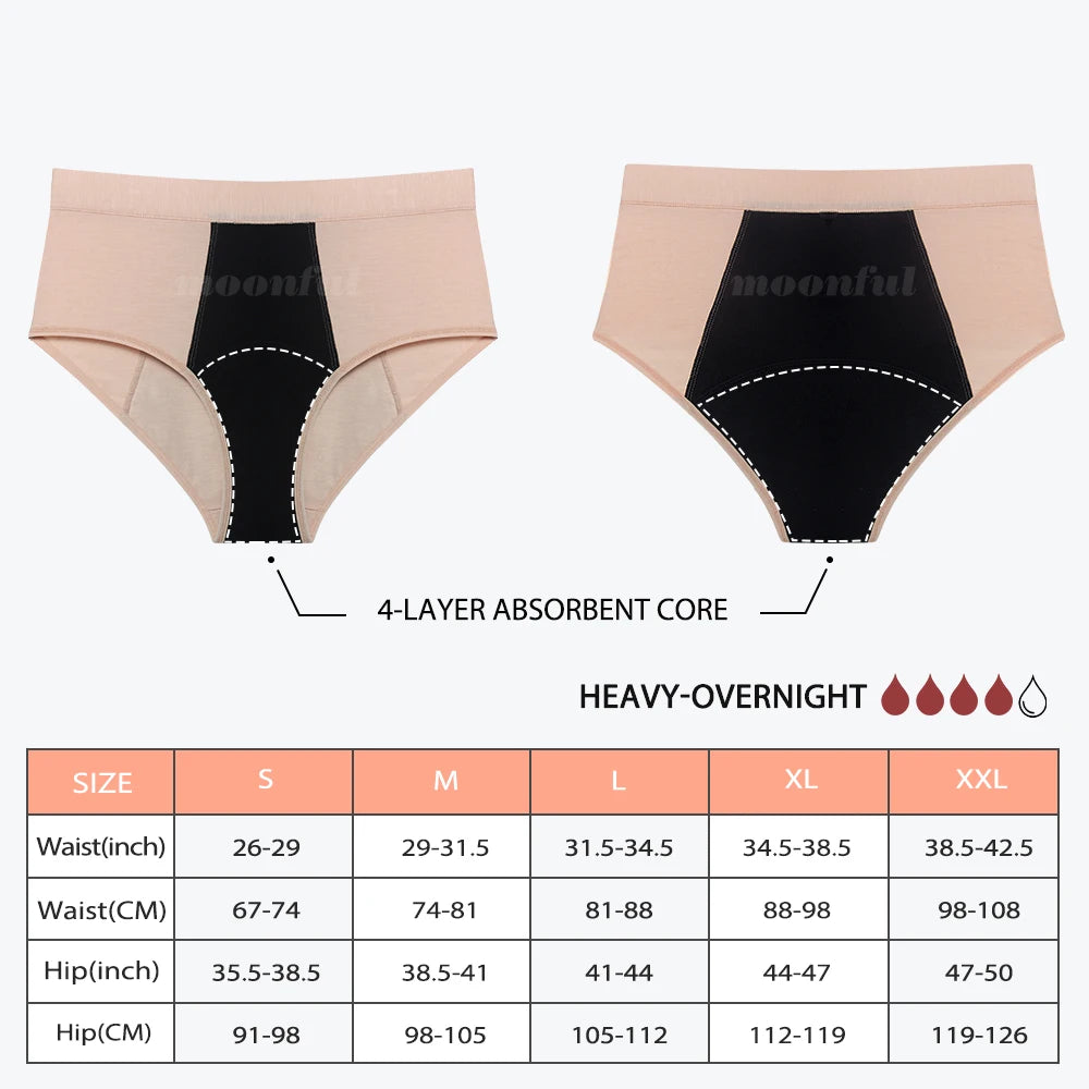 3PCS/Lot Menstrual Panties Woman Very Abundant Flow Menstruation Underwear High Waist Leak Proof Period Panties for Girls Set.