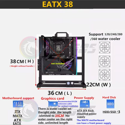 MOD ATX Open PC Case Frame For ITX MATX EATX Gamers Cabinet Aluminum Creative DIY Desktop Computer Chassis Tower Gaming.
