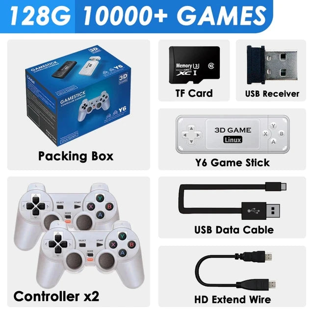 BOYHOM Y6 Retro Game Console 4K 60fps HDMI Output Low Latency GD10 TV Game Stick Dual Handle Portable Home Game Console for GBA.