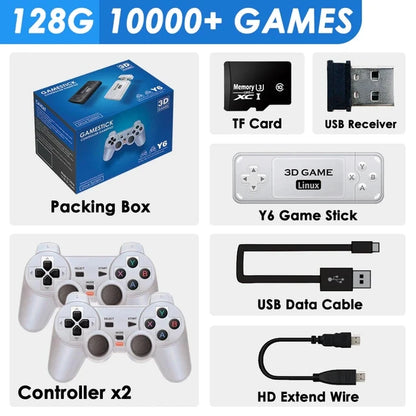 BOYHOM Y6 Retro Game Console 4K 60fps HDMI Output Low Latency GD10 TV Game Stick Dual Handle Portable Home Game Console for GBA.