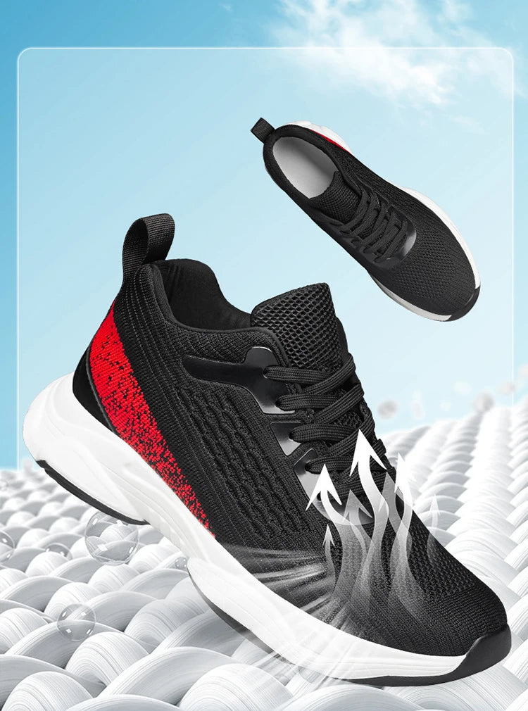 Fashion Men Sneakers Elevator Shoes Men Breathable Mesh Shoes Sports Casual Board Shoes Men's Hidden Inner Heightening Shoes 8cm.