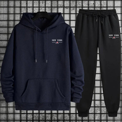 Men's Sportswear Sweatshirt + Pants 2piece Set Autumn Winter Daily Casual Sporty Jogging Suit Male Urban Fashion Hoodie Outfits