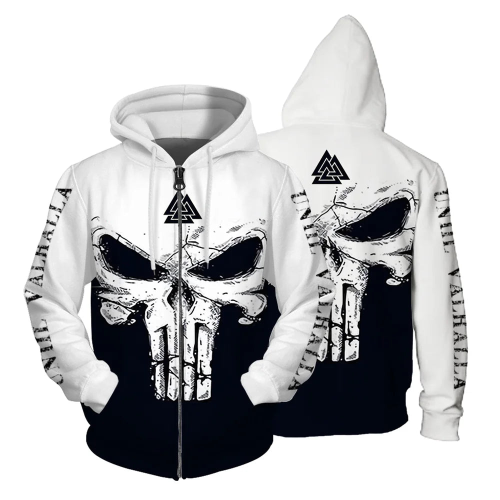 Autumn Sweatshirt New In Hoodies & Sweatshirts Comfortable Fashion Skull Print Keep Warm Clothing Man Hoodie Men's Clothing Tops.