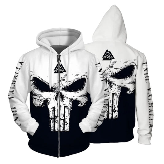 Autumn Sweatshirt New In Hoodies & Sweatshirts Comfortable Fashion Skull Print Keep Warm Clothing Man Hoodie Men's Clothing Tops.