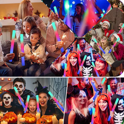 15/30 Stück LED-Leuchtstäbe, bunt, RGB-Leuchtschaumstoffstäbchen, Jubelröhre, dunkles Licht für Weihnachten, Geburtstag, Hochzeit, Partyzubehör.