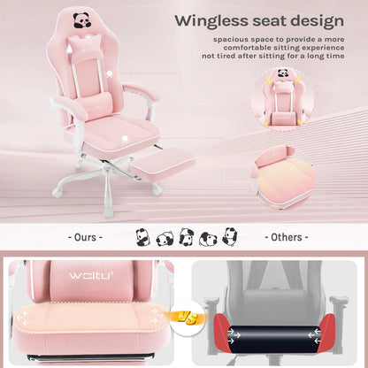 WOLTU Ergonomischer Gaming-Stuhl, Bürostuhl mit hoher Rückenlehne, Drehsessel mit Fußstütze und höhenverstellbarem Computerstuhl für die Lendenwirbelsäule