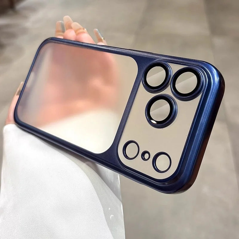 Plating Frosted Translucent Thin Phone Case For iPhone 17 Pro Max 17 Pro 17 Air 17 Series Official Cosmic Orange Bumper Cover.