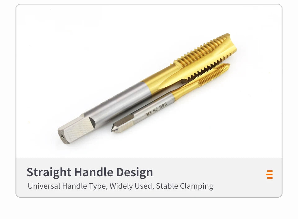 HSS Titanbeschichtung Gewindebohrer Bohrer M2 M2,5 M3 M3,5 M4 M5 M6 M8 M10 M12 Metrische gerade Nut Gewindebohrer Handwerkzeuge
